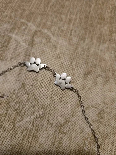 Bracelet Patte Personnalisée en Acier Inoxydable Mixte Modèle Tinou — photo d'un client 1
