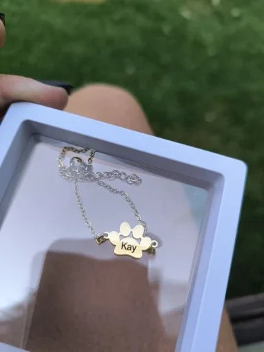 Bracelet Patte Personnalisée en Acier Inoxydable Mixte Modèle Tinou — photo d'un client 6